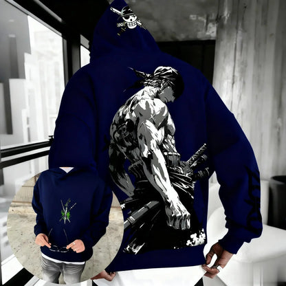Unisex One Piece Zoro Anime Hoodie Winter New Pullover Men Women Streetwear Oversized Loose Casual Y2k Top Sweatshirt Winter New