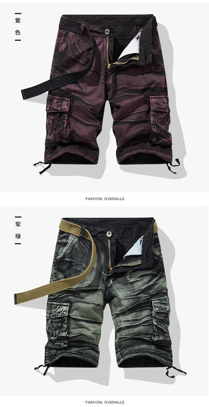 Men Multi Pocket Casual Breathable Sports New Shorts Men Summer Cargo Shorts Men Loose Plus Size Pure Cotton Five Point Pants