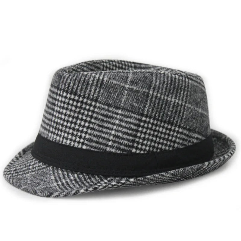 Spring Summer Wool Wedding Hat for Mid-Aged Men Couple Fashion Autumn Winter Party Plaid Luxury Design Jazz Hat Fedora Hat Women
