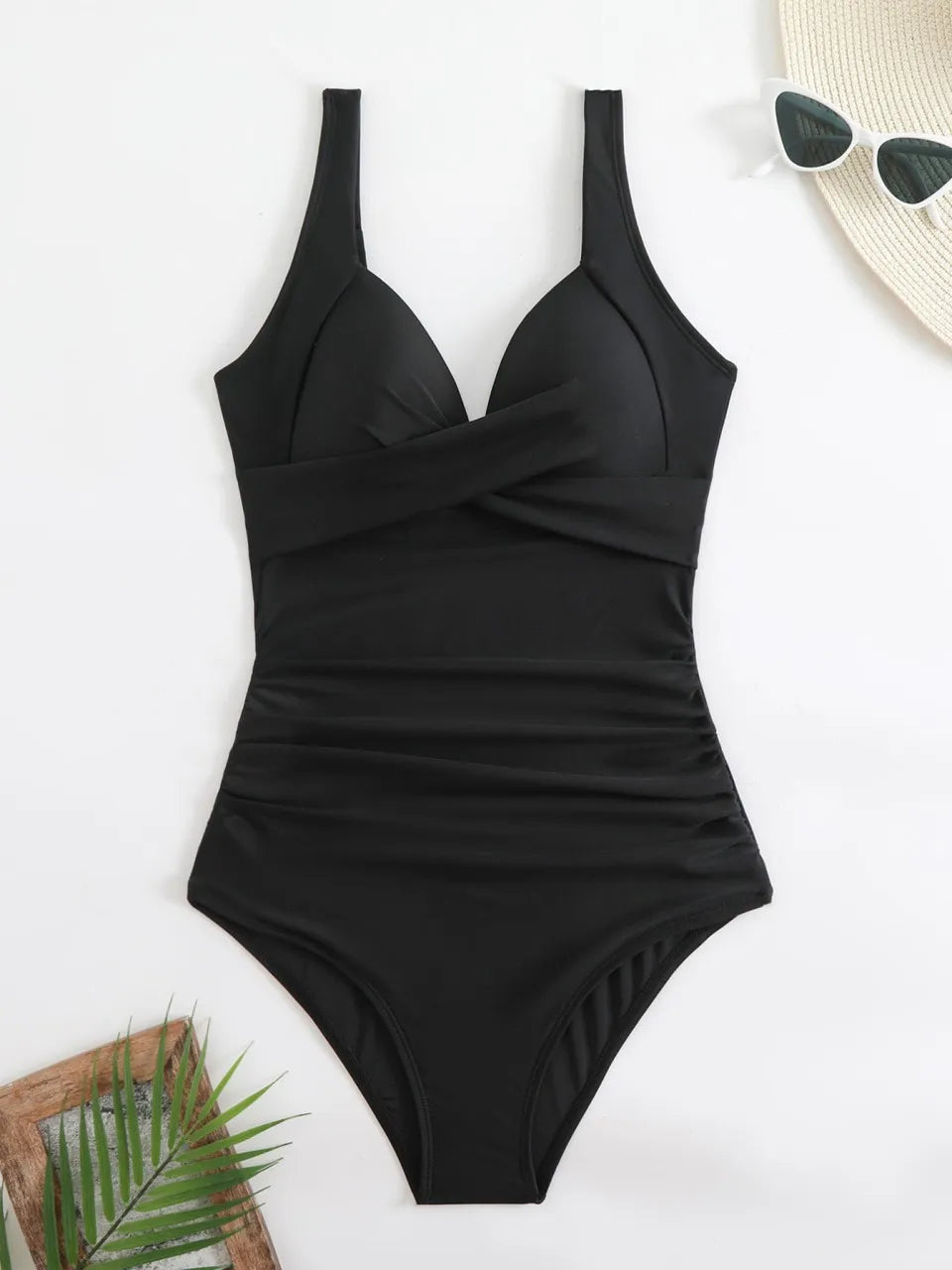 2026 Plain Ruched Swimsuit Women One Piece Solid Swimwear Female Beachwear Bathers Bathing Swimming Swim Bodysuit Summer
