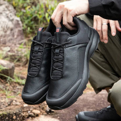 Men Hiking Shoes Litchi Leather High Quality Male Trekking Climbing Sneakers Non-slip Luxury Designer Outdoor Shoe