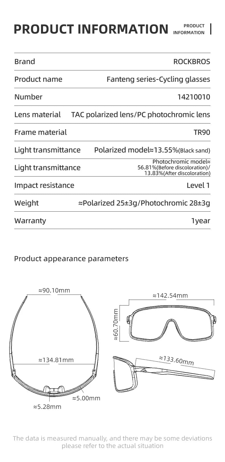 Cycling Glasses Goggles Polarized/Photochromic Sunglasses Sport Big frame Eyewear UV400 Sun Protection with 2 Lens