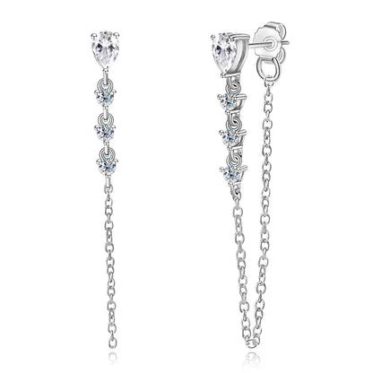 Pear Cut Moissanite Earrings for Women GRA Certified Diamond Pendant Tassel Earring Solid s925 Silver Dainty Ear Ring