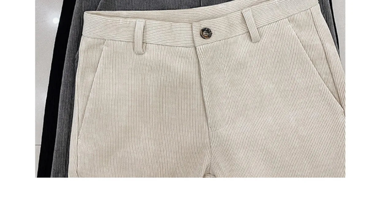 2025 Winter Men Suit Pants Woolen Thicken Keep Warm Formal Trousers Pantalones Hombre Solid Casual Slim Fit Pants Men Clothing