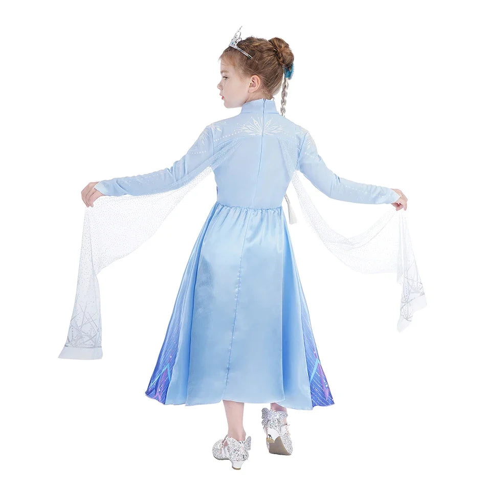 LED Light Elsa Dresses for Girls Costume Kids Cosplay Carnival Princess Children Gowns Clothing Party Dresses Outfits 2-10Yrs