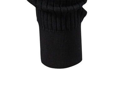 Men's Long Sleeve T-shirt Fall Winter Fashion Knit Slim Fit Polo Sweater Riibed Henry Collar Sweatershirt for Man