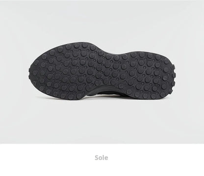 Spring Vintage Thick-soled Patchwork Black Sneakers Casual Breathable Jogging Shoes Low-top Lace-up Sporty Summer Shoes