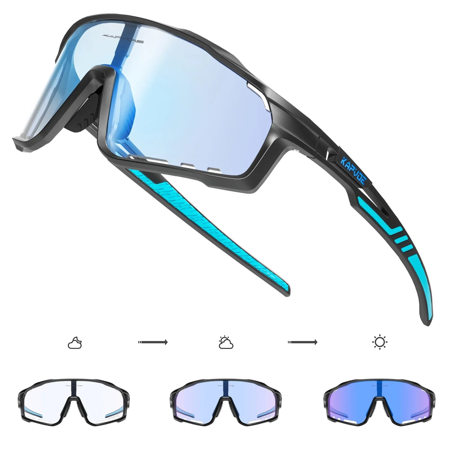 Color Photochromic Cycling Glasses MTB Sunglasses for Men Women Sport Speed Mountain Bike Bicycle Cycl Eyewear Goggle