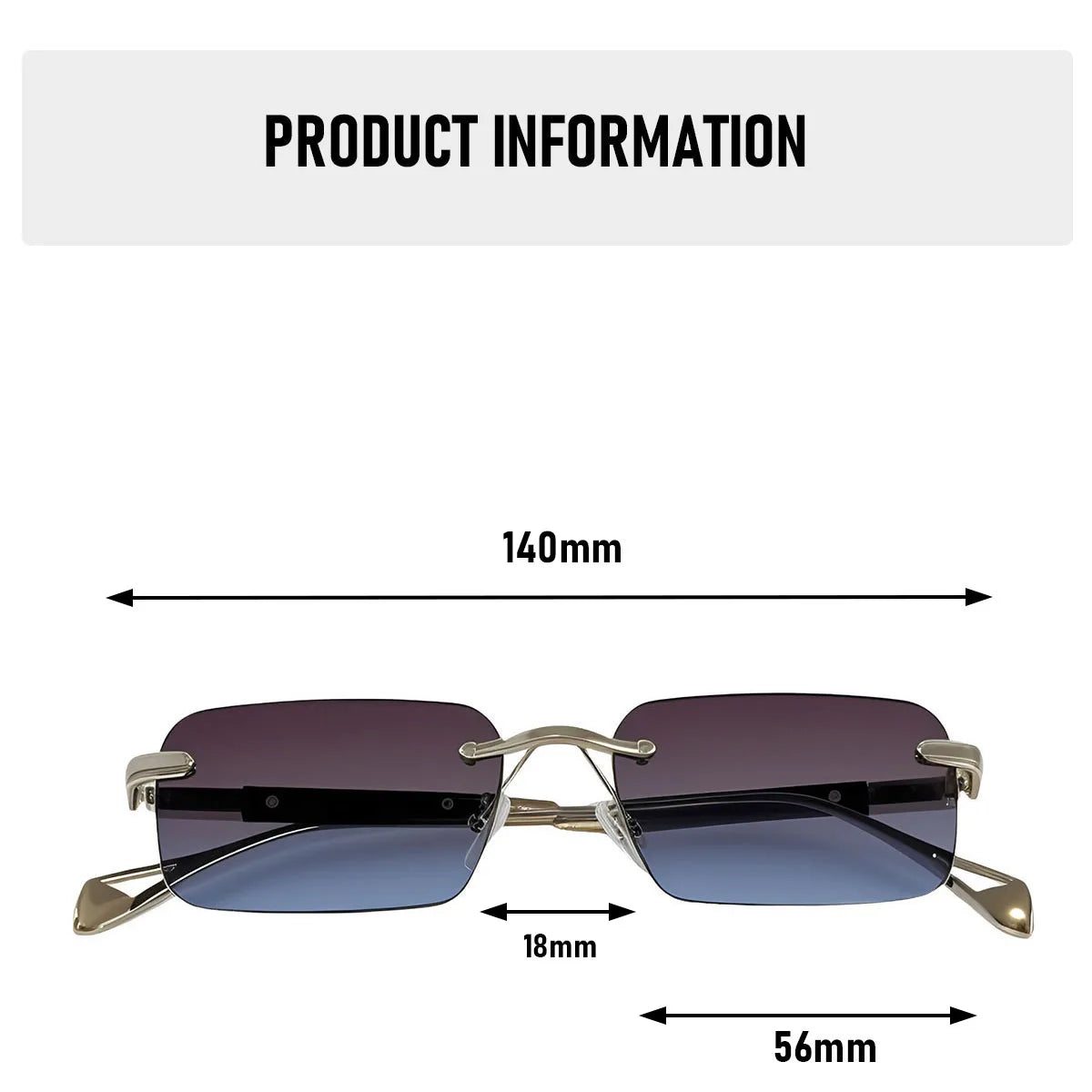 Square Sunglass Men Luxury Rimless Sunglasses Women Vintage Vacation Fashion Glasses Lunette Soleil Femme Gafas De Sol Hombre