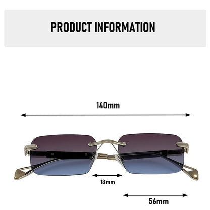 Square Sunglass Men Luxury Rimless Sunglasses Women Vintage Vacation Fashion Glasses Lunette Soleil Femme Gafas De Sol Hombre
