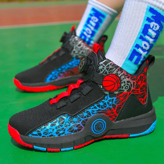 Children Basketball Shoes Original Design 2024 New Indoor Field Training Sports Shoes Comfortable Boy Basketball Shoes for Kids