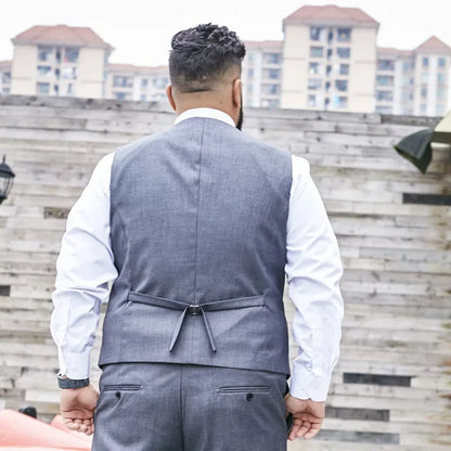2025 Plus Size Suit Vest Men Solid Color Single Breasted Waistcoat For Host Groom Groomsmen Grey Black Navy Waist Coat 9XL