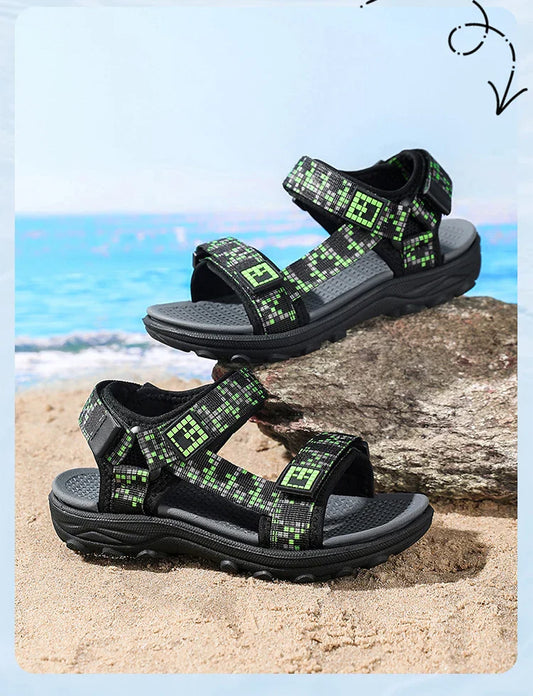Children Casual Flat Sandals Boys Summer Beach Shoes Breathable Open Toe Non-Slip Kids Walking Footwear
