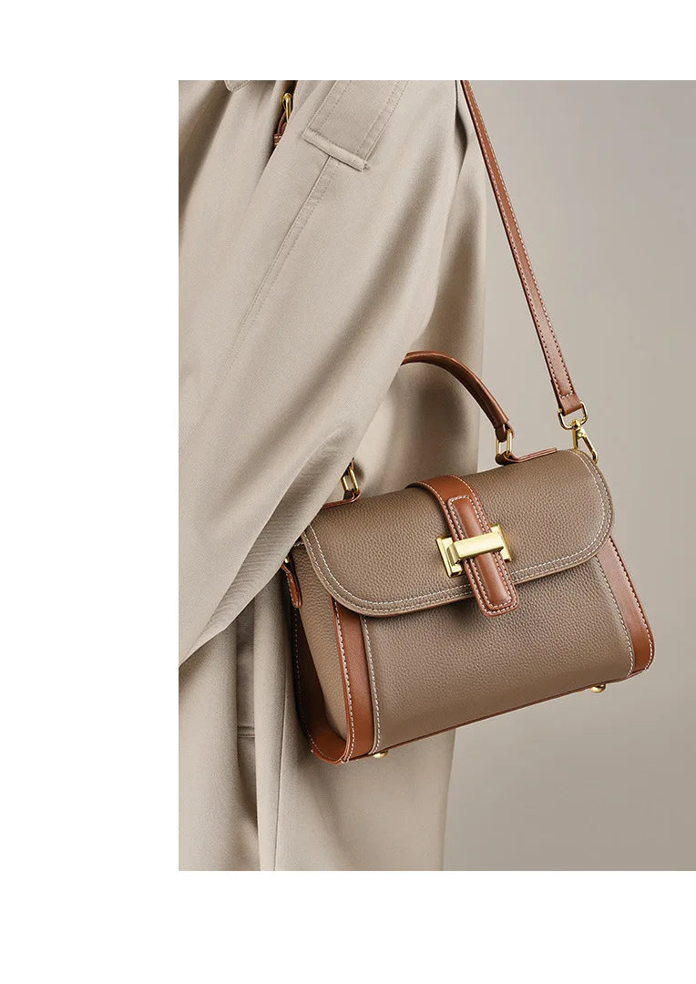Luxury handbags female crossbody bags small square shoulder bag mom women bags new fashion 2025 genuine cowhide leather satchel