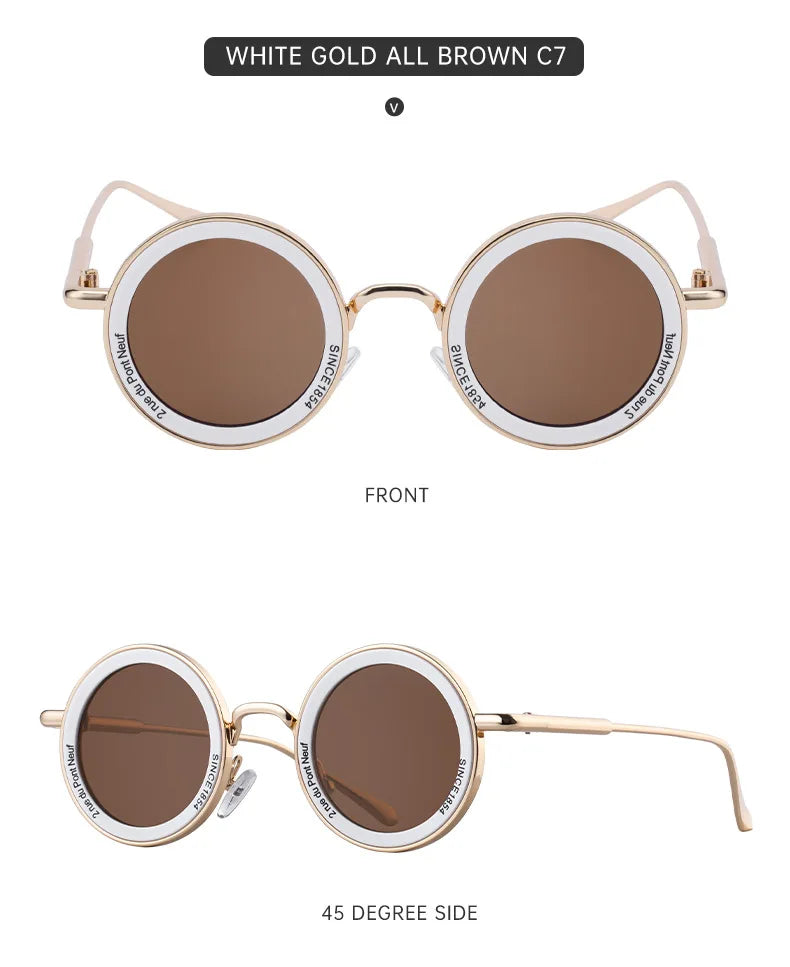 Round Steampunk Sunglass Men Vintage Punk Sunglasses Women Trendy Retro Fashion Glasses Gafas De Sol Hombre Lunette Soleil Femme
