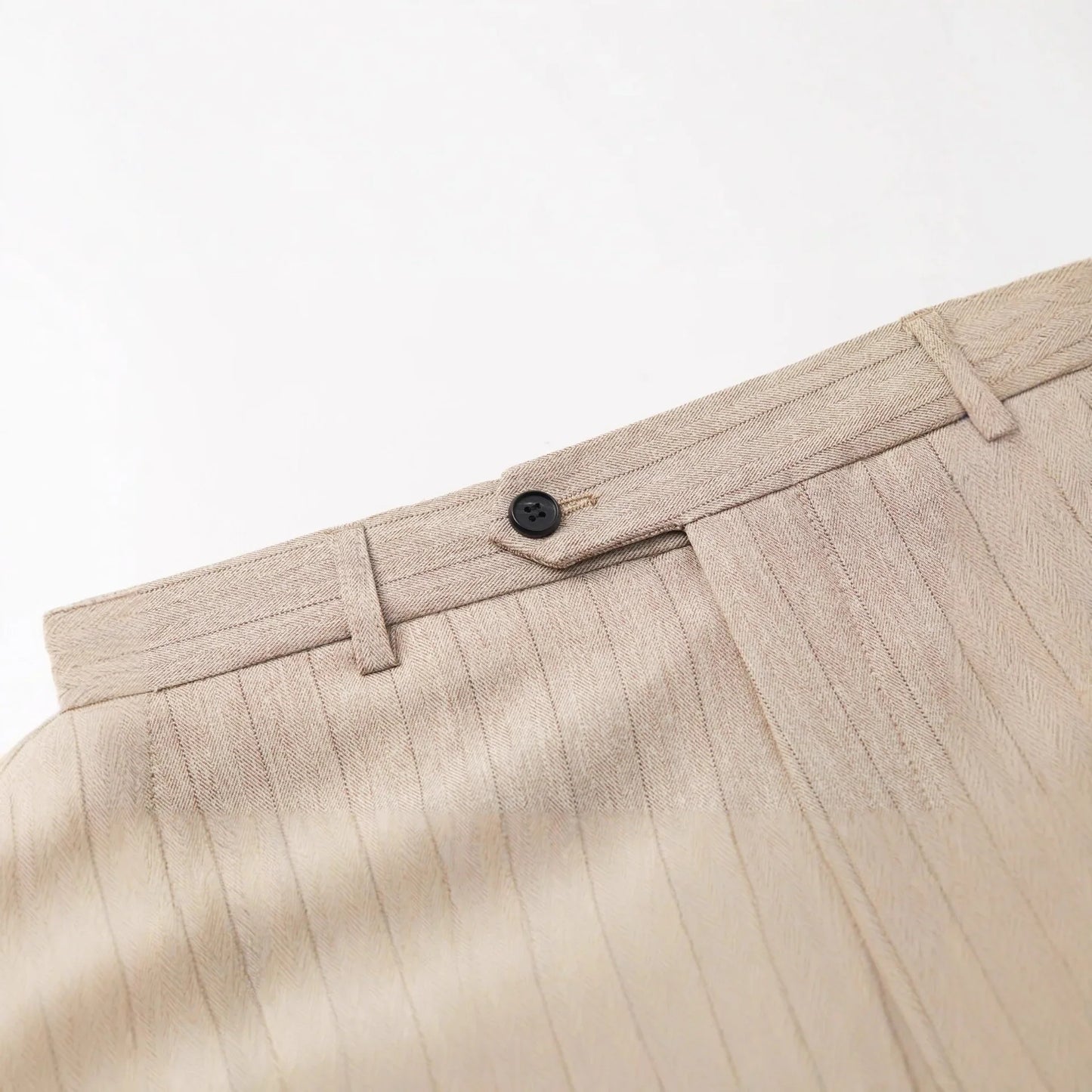 Apricot Men's Striped Three-piece Suit, Featuring A Jacket and Vest Paired with Pants—perfect for Weddings, Parties, or Office.