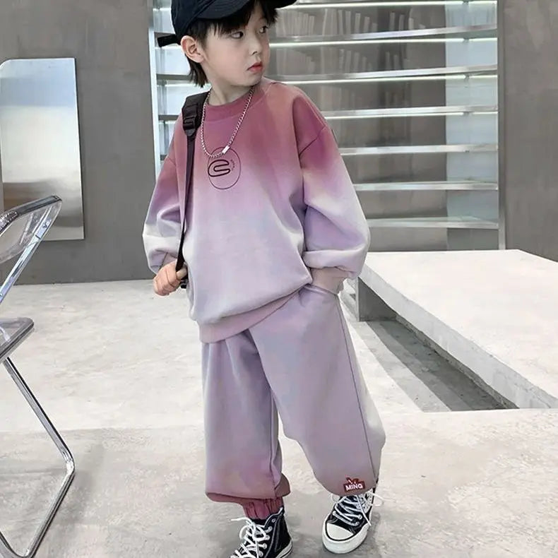 Print Sweatshirt Set Boy Autumn Winter Boys Sets Children's Clothing Top Bottom Costume Child Kids Clothes Suit Boy's 4 Years