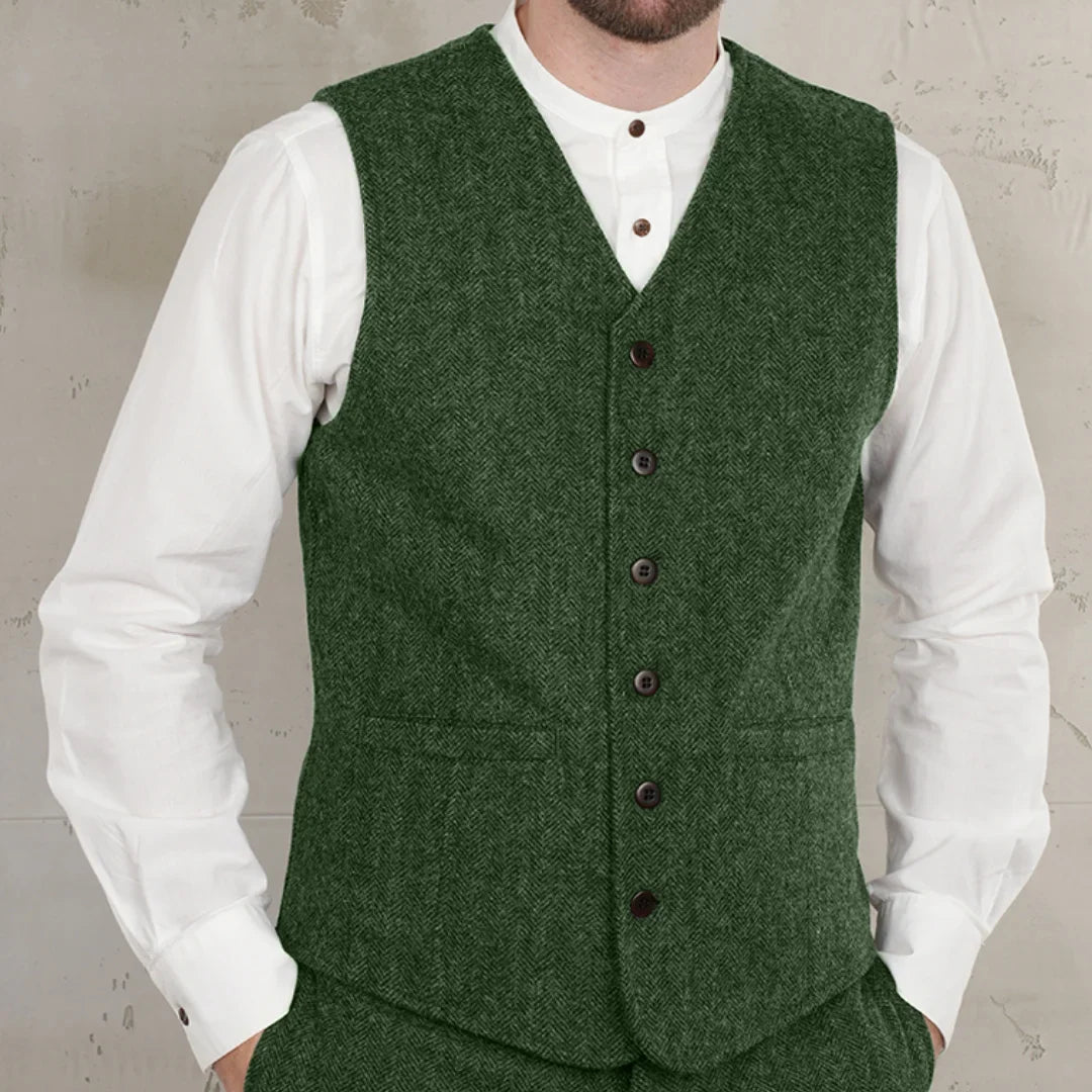 Men Vest Dark Gray Herringbone V Neck Waistcoat For Wedding Business Birthday Banquet Work Office Casual Daily Men Suit Vest