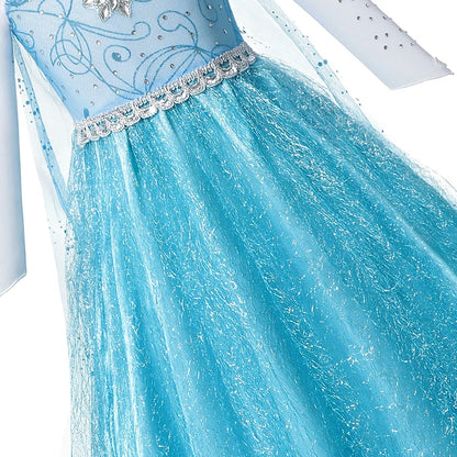 Elsa Snow Queen Princess Girls LED Light Up Dress Halloween Carnival Clothing Party Kids Cosplay Children Costume
