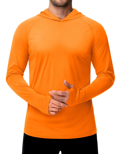Sun Protection Shirts Mens Long Sleeve Hoodie Casual UV-Proof T-Shirts Breathable Lightweight Quick Dry T shirts Swim
