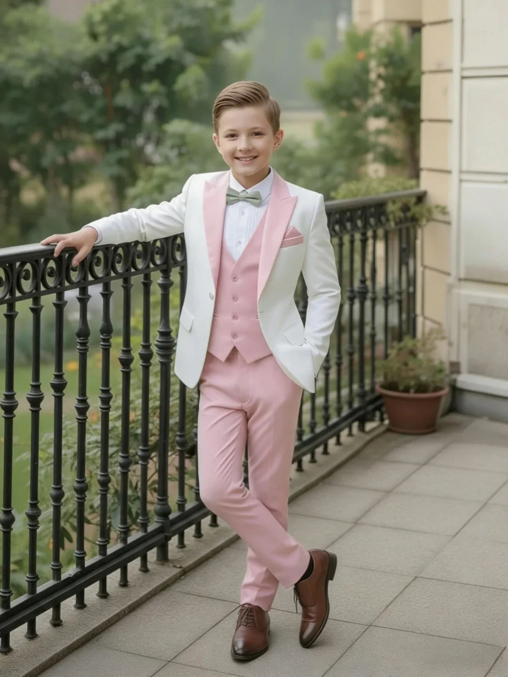 Multi-colors Boys Suits 3 Pieces Jacket Vest Pants Piano Peformance Wear Handsome Elegant Kids Suit Set Wedding Outfit