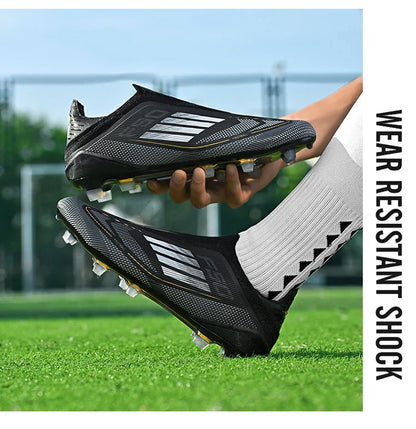 NEW Without-lace F50+ Mens Soccer Shoes Boys Training Non-Slip Turf Soccer Cleats TF/FG Football Sneakers Chuteira Campo 35-45