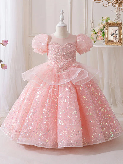 Girls' Summer New High-End Host Birthday Performance Light Luxury Piano Performance Princess Dress
