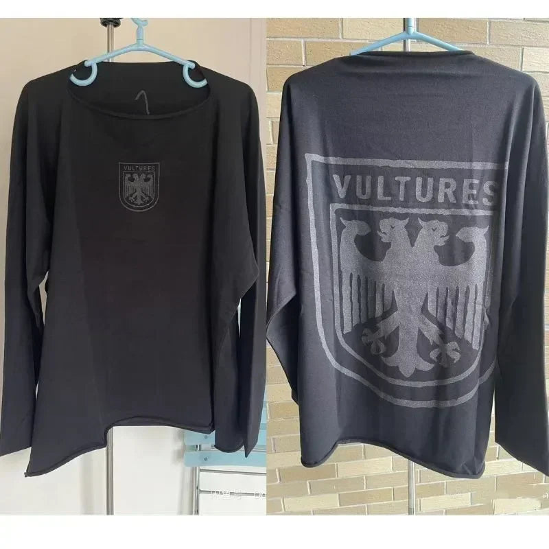 Double Eagle Head Print Vulture Sweatshirts Cotton Cutting Top Casual Loose Long Sleeve Hiphop Street Men Women Kanye Tshirts
