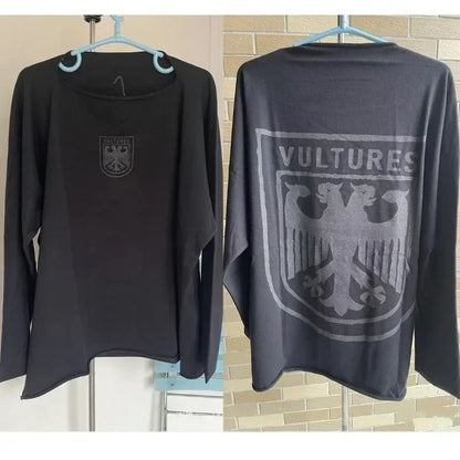 Double Eagle Head Print Vulture Sweatshirts Cotton Cutting Top Casual Loose Long Sleeve Hiphop Street Men Women Kanye Tshirts