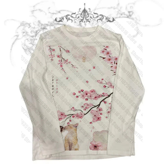 Anime Girl Woman Clothing Grunge Clothes Y2k Tops Harajuku Crop Top Women Kawaii Graphic T Shirts Women's Cropped Long Sleeve