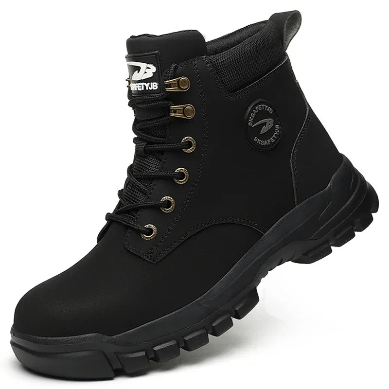 Waterproof Safety Wrok Boots For Men Steel Toe Cap Lightweight Indestructible Industry Chelsea Boots Puncture-Proof Footwear