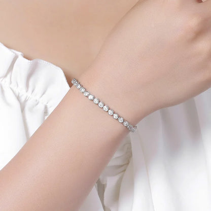 GRA Certified D Color 2-3mm Full Moissanite Tennis Bracelet For Women S925 Silver Plated 18K Bubble Diamond Link Bracelets