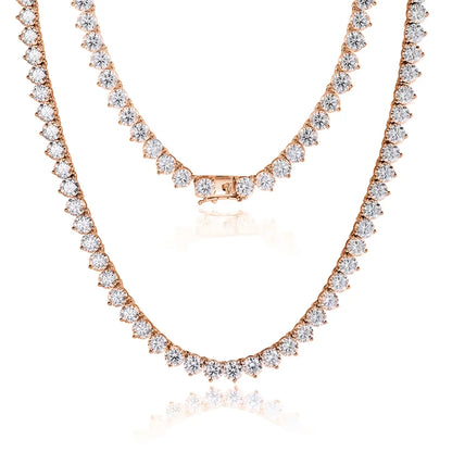 3 Claw D VVS1 Moissanite Tennis Necklace 3/4/5mm GRA Certified Lab Diamond Solid s925 Silver GRA Necklace for Women Man