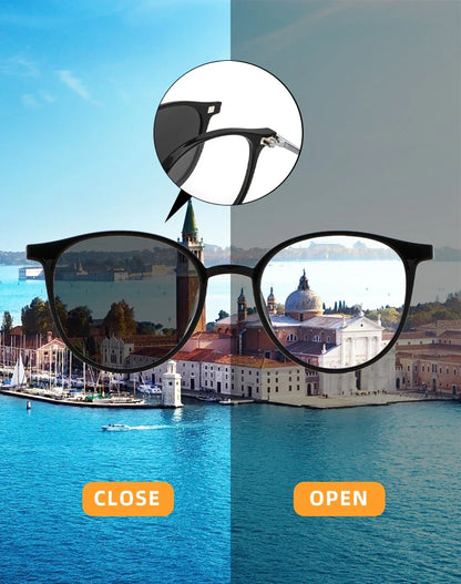 Magnetic Clip On Glasses Women Driving Polarised Round Pink Optical Myopia Eyewear Men Custom Prescription Glasses 2240