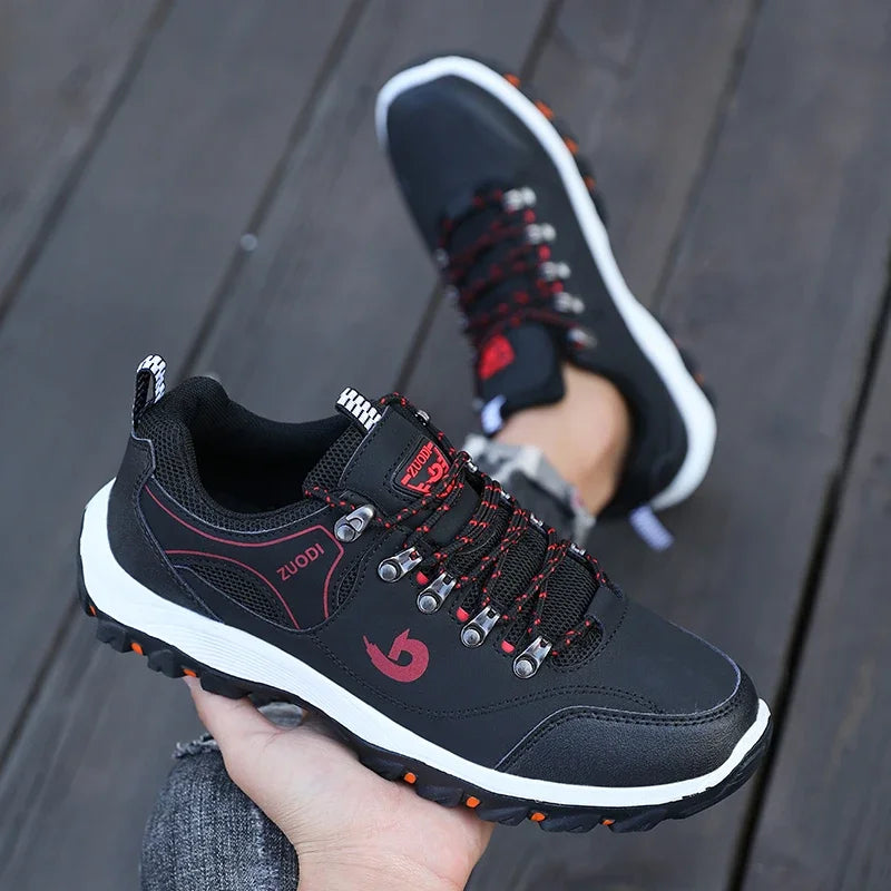 Hiking Boots Men's Black Sneakers Waterproof and Durable Mountaineering Shoes, Vulcanized Shoes for Men Size 39 48 Elegant Shoes