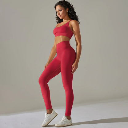 2 Pcs Women Yoga Set Sexy Seamless Sports Set Gym Fitness Bra Set Hip Push Up Leggings Set Workout Clothing Women Sportswear