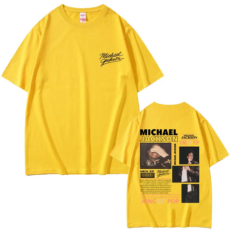 Classic Retro Michael Jackson King of Pop T-shirt Men Women Vintage Gothic Rock T-shirts Men's Hip Hop Punk Oversized T Shirts