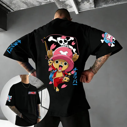 New Unisex Cotton T-shirt Tony Tony Chopper 2026 Summer Harajuku Anime Printed Large Loose Parent Short Sleeve