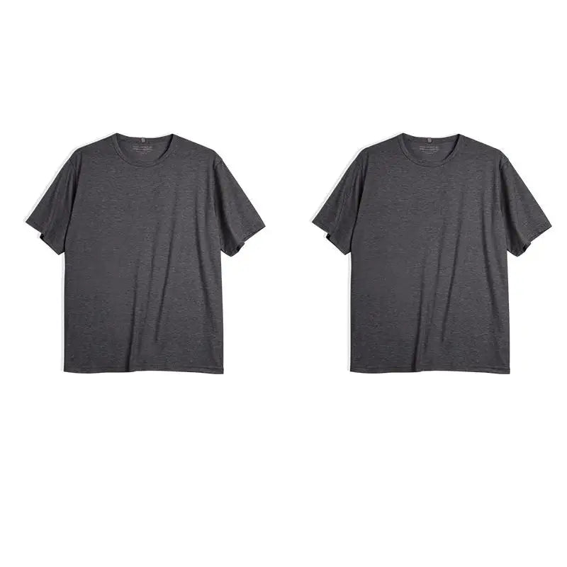 Casual Breathable Blended Short Sleeve T-shirt for Men's Summer Crew Neck Lightweight Basic Tees Versatile Loose Fit Tops