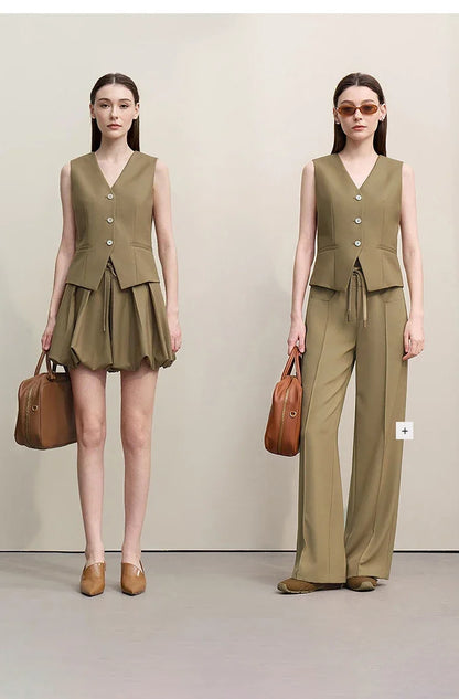 Women's Jackets 2026 Autumn New V-neck Vest Bud Shorts Separate Blazer Women's Fashionable Versatile Top Female 12641056