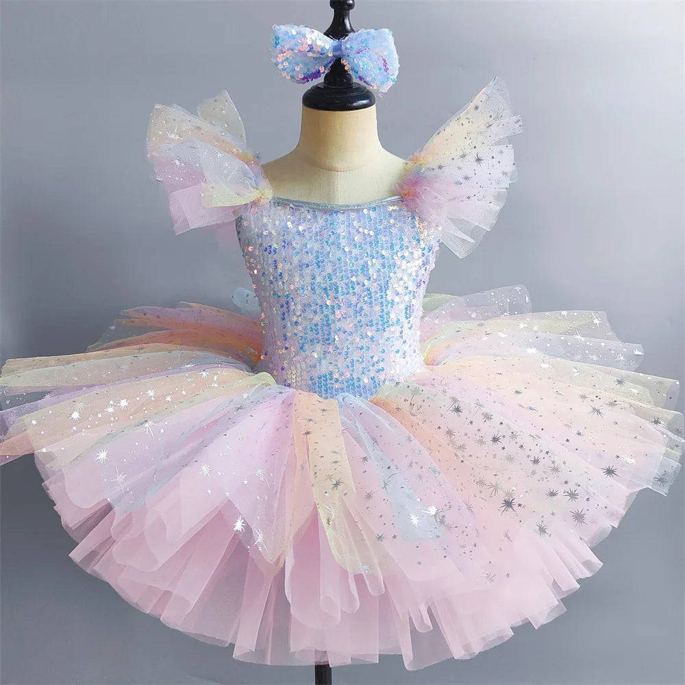 Summer Ballet Dress Girl Dance Costumes Ballet Leotards Casual Kids Dresses Tutu Ballerine Girls Clothes Vestidos Children's Day