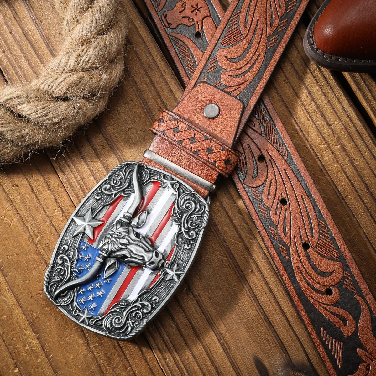 Vintage Meets Fashion! PU Alloy Buckle Belt, Suitable for Both Men and Women, to Create a Personalized Western Style