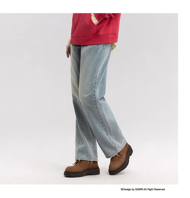 Semir Jeans Women Vintage Long Trousers 2025 New Spring Wide-leg Trousers Comfortable Soft Versatile Trousers