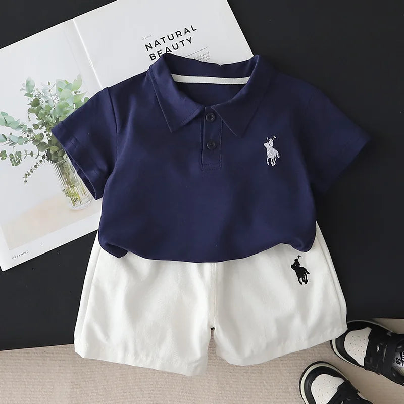 New Summer Fashion Baby Boys Clothes Suit Children Classic Polo T-Shirt Shorts 2Pcs/Set Toddler Clothing Costume Kids Tracksuits