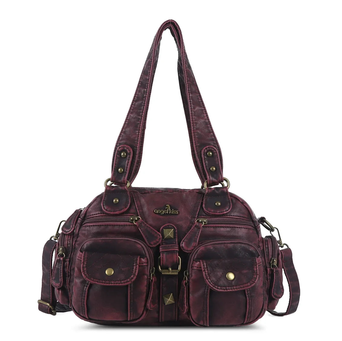 Vintage Bag Women Small Handbags Satchel Top-handle Handbag PU Shoulder Bag Fashion Dumpling Pack Multi-pockets Shoulder Bags