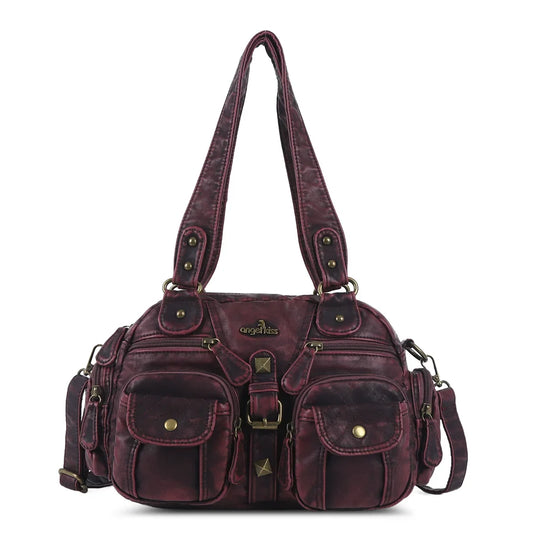Vintage Bag Women Small Handbags Satchel Top-handle Handbag PU Shoulder Bag Fashion Dumpling Pack Multi-pockets Shoulder Bags