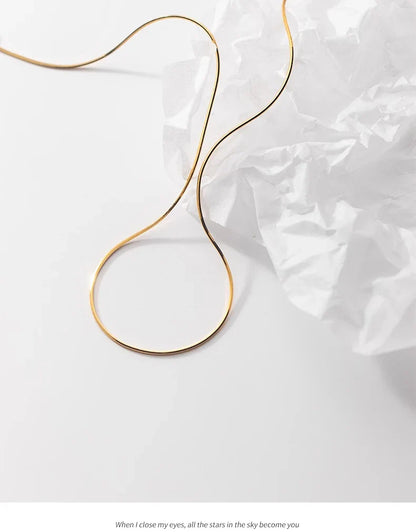 Classic Basic Chain 100% 925 Sterling Silver Lobster Clasp Adjustable Necklace for Women Snake Bone Chain Fine Jewelry