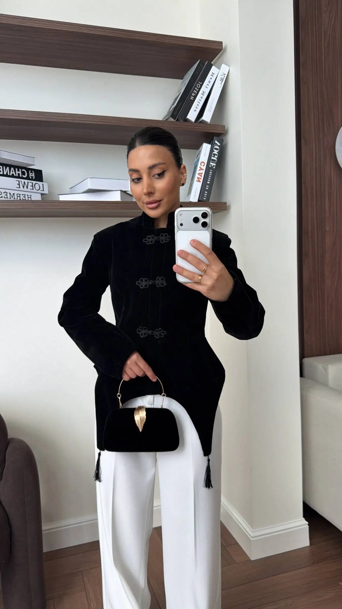 Women's Spring Summer Mandarin Collar Frog Button Velvet Asymmetric Hem Blazer Clubwear 2026 Trendy Feminine Fashion Blazer