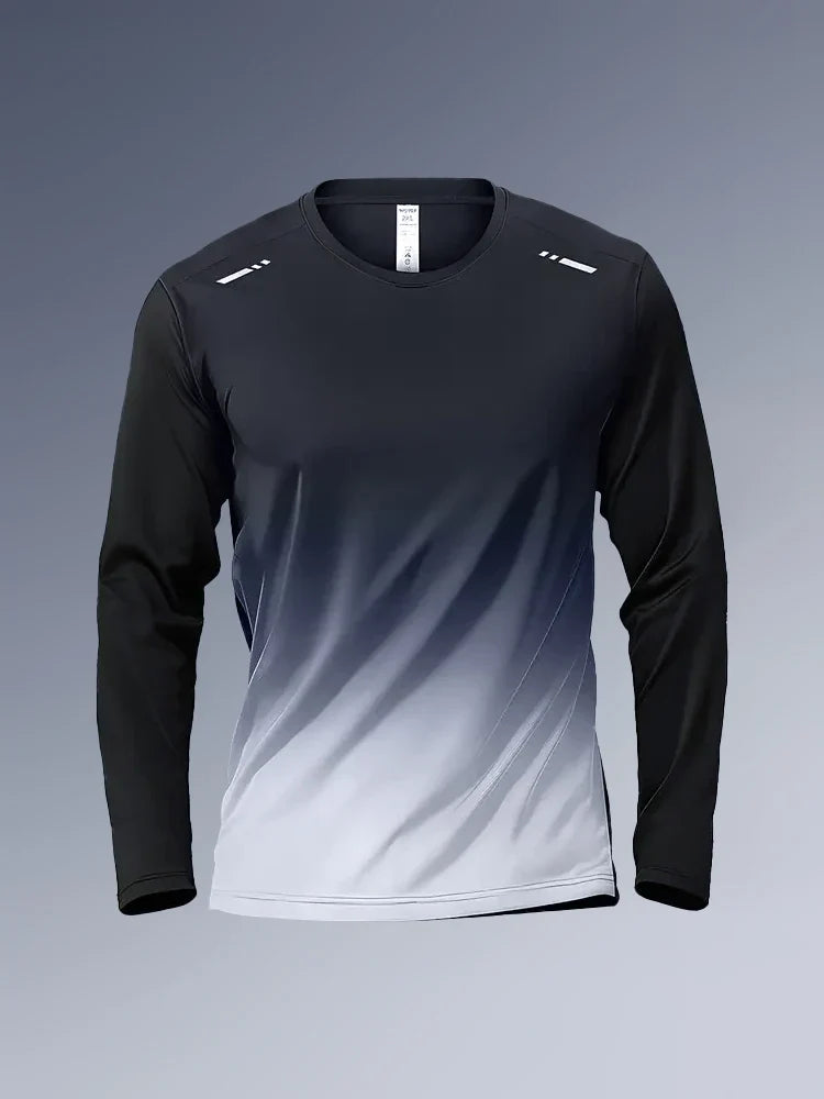 Men's Compression T-shirt, Long Sleeve Crew Neck Sweat-absorbing Quick-drying T-shirts For Men's Fitness Training