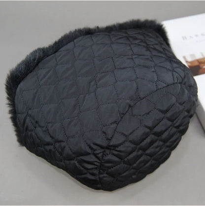 New Winter Outdoor Women Fake Real Rabbit Fur Hat Natural Warm Rabbit Fur Bomber Hats Male Quality Fake Rabbit Fur Caps